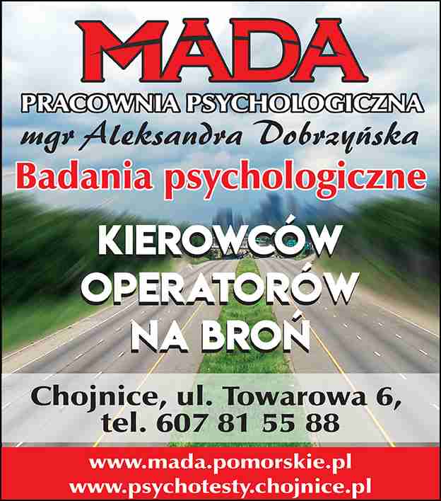 Pracownia Psychologiczna "MADA" - psychotesty na broń CHOJNICE psychotesty na broń CHOJNICE